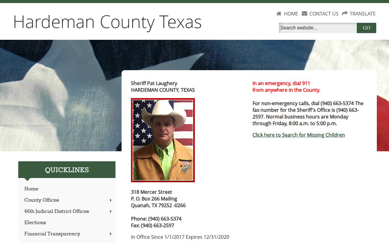 Official Hardeman County sheriff and jail contact page